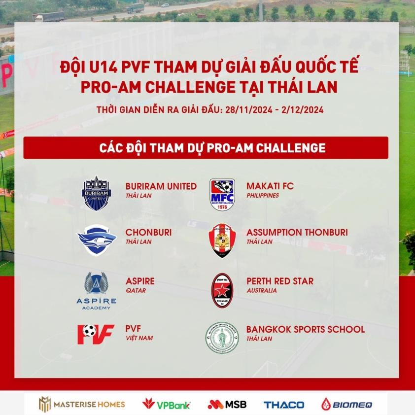 Đội U14 PVF tham dự giải giao hữu quốc tế Pro-Am Challenge tại Thái Lan